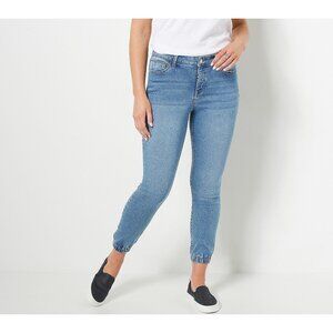 NWT Laurie Felt Knit Clean Jean Jogger Pants Sz XS Medium Wash Denim Mid Rise